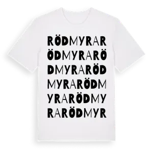 Rödmyra ordlek t-shirt – ekologisk bomull t-shirt från Pinshirt