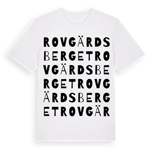 Rovgärdsberget ordlek t-shirt – ekologisk bomull t-shirt från Pinshirt