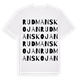 White t-shirt med Rudmanskojan ordlek t-shirt