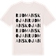 Vintage White t-shirt med Rudmanskojan ordlek t-shirt