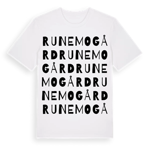 Runemo gård ordlek t-shirt – ekologisk bomull t-shirt från Pinshirt