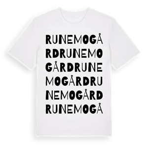 Runemo gård ordlek t-shirt – ekologisk bomull t-shirt från Pinshirt