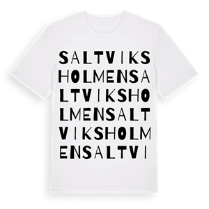 Saltviksholmen ordlek t-shirt – ekologisk bomull t-shirt från Pinshirt