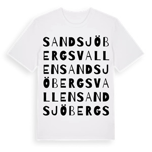 Sandsjöbergsvallen ordlek t-shirt – ekologisk bomull t-shirt från Pinshirt
