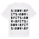 White t-shirt med Sandvarpet ordlek t-shirt