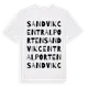 White t-shirt med Sandvik Centralporten ordlek t-shirt