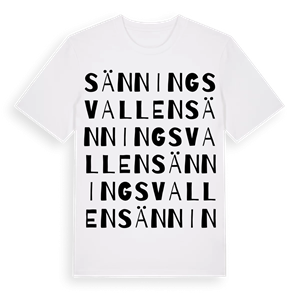 Sänningsvallen ordlek t-shirt – ekologisk bomull t-shirt från Pinshirt