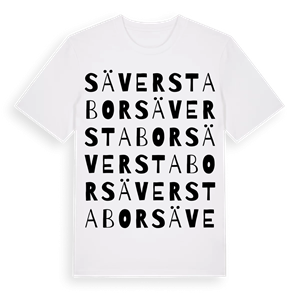Säverstabor ordlek t-shirt – ekologisk bomull t-shirt från Pinshirt