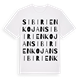 White t-shirt med Sibirienkojan ordlek t-shirt