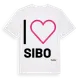 White t-shirt med Jag älskar Sibo t-shirt stort tryck