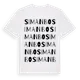 White t-shirt med Simanbo ordlek t-shirt