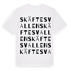 Skäftesvallen ordlek t-shirt – ekologisk bomull t-shirt från Pinshirt