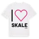 White t-shirt med Jag älskar Skale t-shirt stort tryck