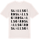 Vintage White t-shirt med Skallsgård ordlek t-shirt