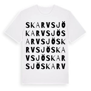 Skarvsjö ordlek t-shirt – ekologisk bomull t-shirt från Pinshirt