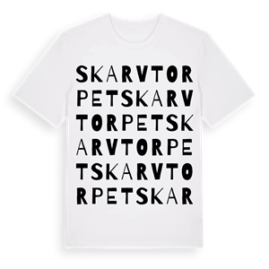 Skarvtorpet ordlek t-shirt – ekologisk bomull t-shirt från Pinshirt