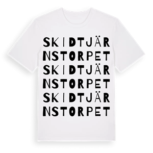 Skidtjärnstorpet ordlek t-shirt – ekologisk bomull t-shirt från Pinshirt