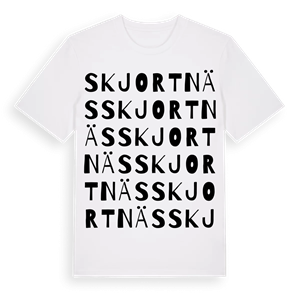 Skjortnäs ordlek t-shirt – ekologisk bomull t-shirt från Pinshirt