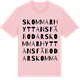 Pink Cotton t-shirt med Skommarhyttans fäbodar ordlek t-shirt