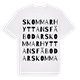 White t-shirt med Skommarhyttans fäbodar ordlek t-shirt
