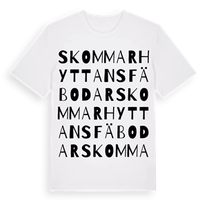 Skommarhyttans fäbodar ordlek t-shirt – ekologisk bomull t-shirt från Pinshirt