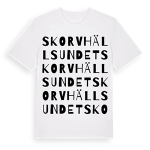 Skorvhällsundet ordlek t-shirt – ekologisk bomull t-shirt från Pinshirt