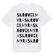 White t-shirt med Skrovelmyra ordlek t-shirt
