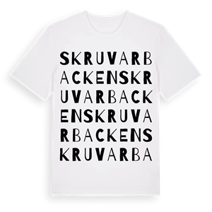 Skruvarbacken ordlek t-shirt – ekologisk bomull t-shirt från Pinshirt