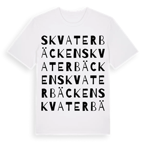 Skvaterbäcken ordlek t-shirt – ekologisk bomull t-shirt från Pinshirt