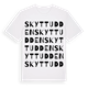 White t-shirt med Skyttudden ordlek t-shirt