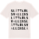 Vintage White t-shirt med Slåttkölsvallen ordlek t-shirt