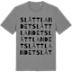 Mid Heather Gray t-shirt med Slåttlandet ordlek t-shirt
