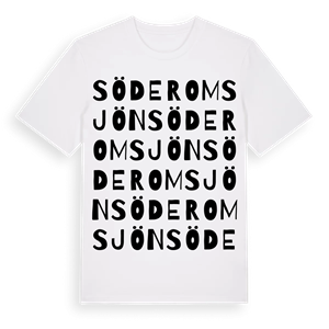 Söderomsjön ordlek t-shirt – ekologisk bomull t-shirt från Pinshirt