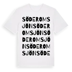 Söderomsjön ordlek t-shirt – ekologisk bomull t-shirt från Pinshirt