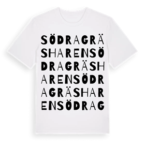 Södra Gräsharen ordlek t-shirt – ekologisk bomull t-shirt från Pinshirt