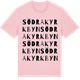 Pink Cotton t-shirt med Södra Kyrkbyn ordlek t-shirt
