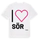 White t-shirt med Jag älskar Sör t-shirt stort tryck