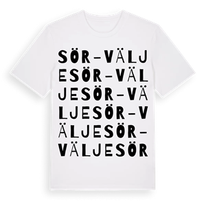 Sör-Välje ordlek t-shirt – ekologisk bomull t-shirt från Pinshirt
