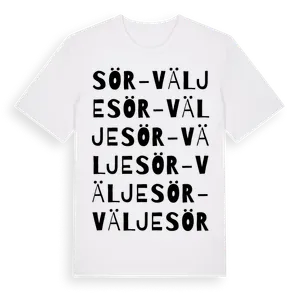 Sör-Välje ordlek t-shirt – ekologisk bomull t-shirt från Pinshirt