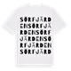 White t-shirt med Sörfjärden ordlek t-shirt