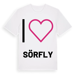 Jag älskar Sörfly t-shirt stort tryck – ekologisk bomull t-shirt från Pinshirt