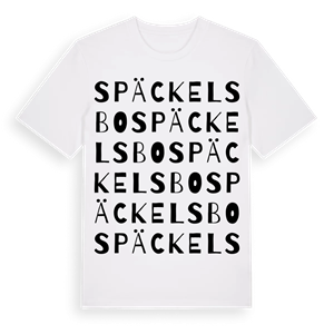 Späckelsbo ordlek t-shirt – ekologisk bomull t-shirt från Pinshirt