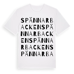 Spännarbacken ordlek t-shirt – ekologisk bomull t-shirt från Pinshirt