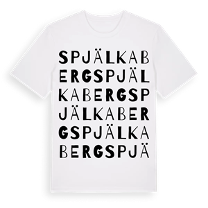 Spjälkaberg ordlek t-shirt – ekologisk bomull t-shirt från Pinshirt