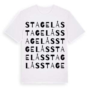 Stagelås ordlek t-shirt – ekologisk bomull t-shirt från Pinshirt