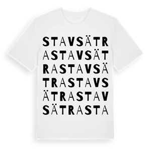 Stavsätra ordlek t-shirt – ekologisk bomull t-shirt från Pinshirt