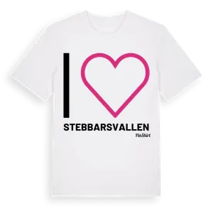 Jag älskar Stebbarsvallen t-shirt stort tryck – ekologisk bomull t-shirt från Pinshirt