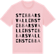Pink Cotton t-shirt med Stebbarsvallen ordlek t-shirt