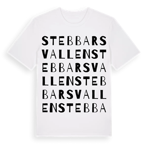 Stebbarsvallen ordlek t-shirt – ekologisk bomull t-shirt från Pinshirt
