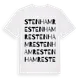White t-shirt med Stenhamre ordlek t-shirt